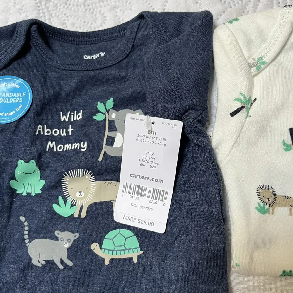 NWT Carter's 5 Piece Bodysuit Bundle Size 6m
